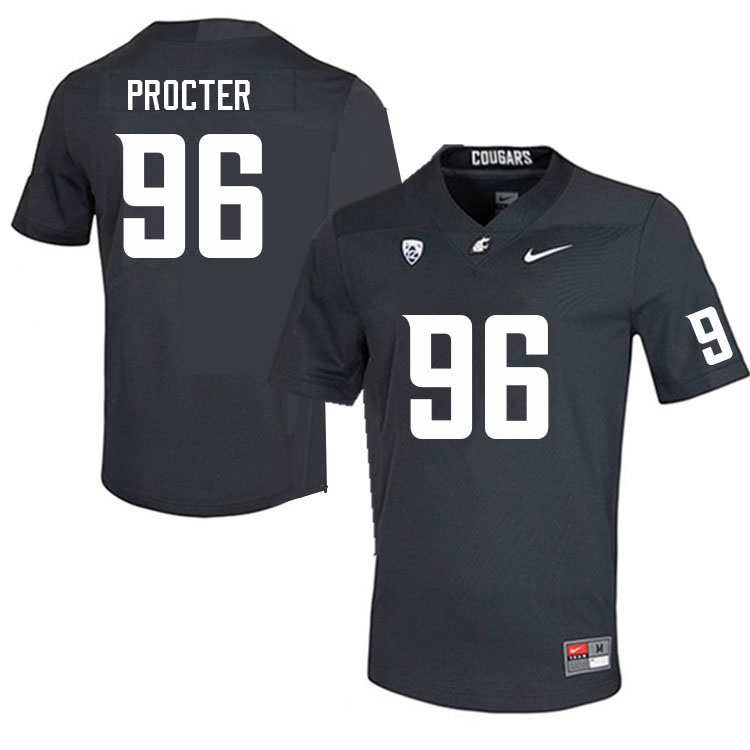 Washington State Cougars #96 Jack Procter College Football Jerseys Sale-Charcoal
